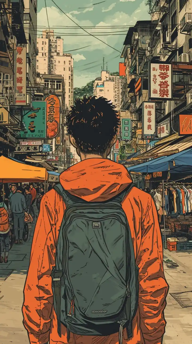 Contemplative Shopper in Comic Book Style Midjourney提示词