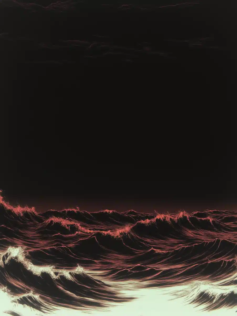 Ocean in Abstract Waves Midjourney提示词