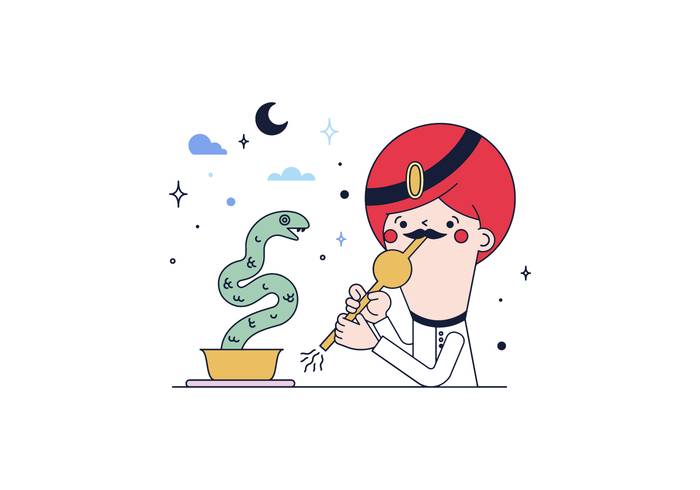 免费的蛇魔法师矢量