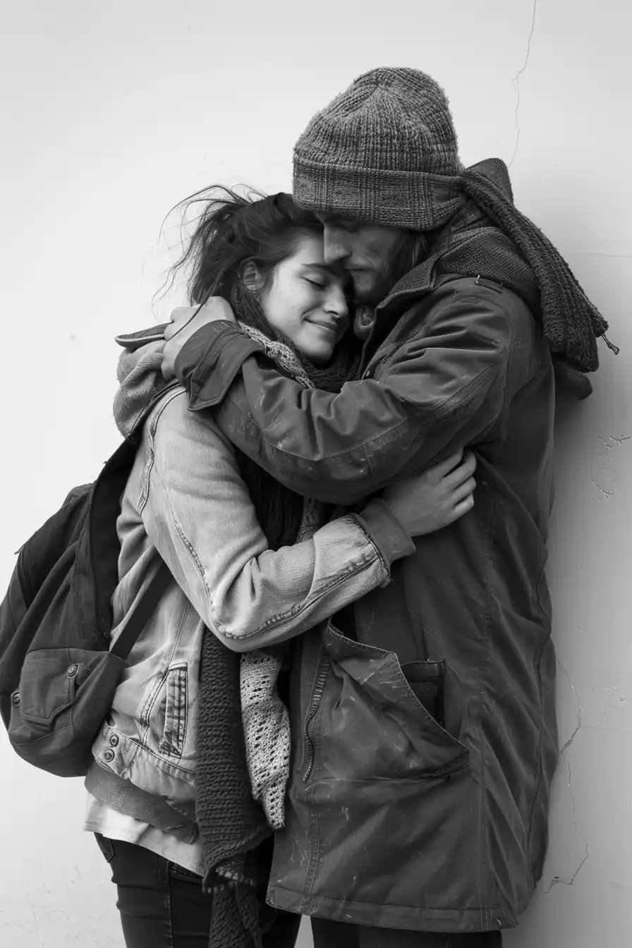 Compassion Embrace Raw Portrait Midjourney提示词