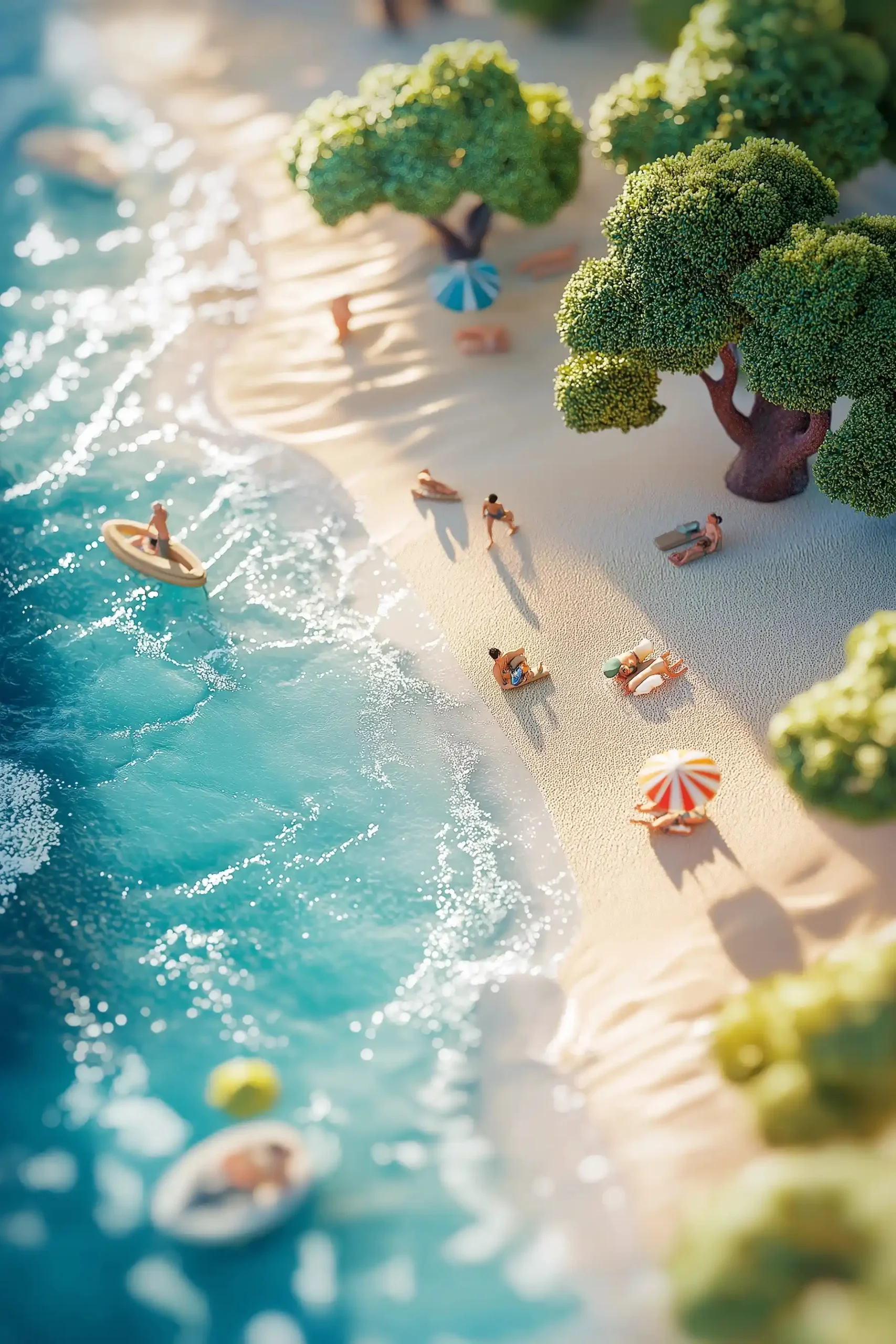 Minimalistic 3D Summer Oasis Midjourney提示词