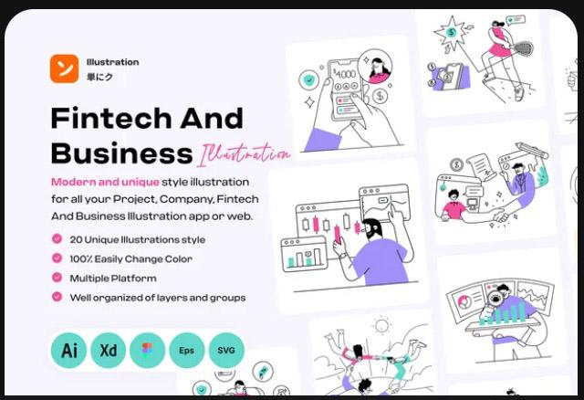 Fintech And Business Illustration