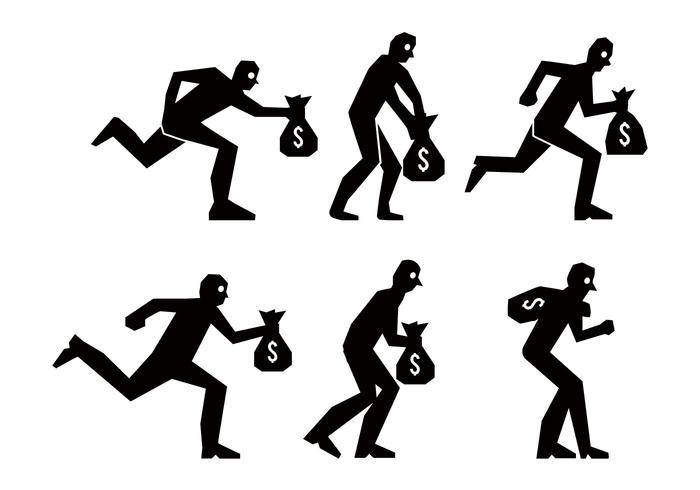 男子偷袋钱剪影.