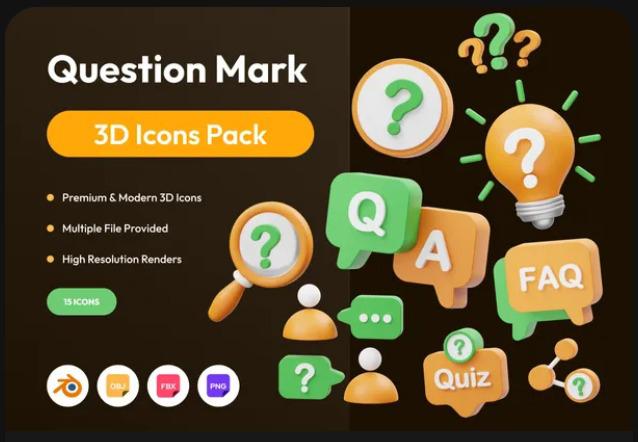 Question Mark 3D Icon