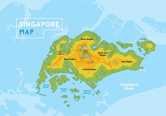 新加坡地图矢量图
