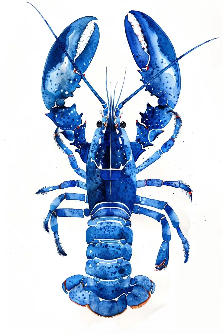 Minimalist Blue Lobster Midjourney 提示词生成效果