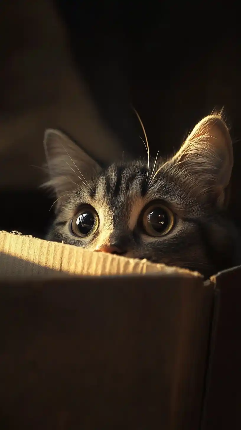 Cozy Cat in Box Midjourney提示词