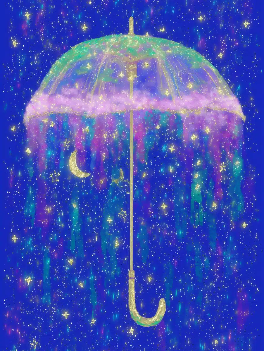 Cosmic Umbrella Fantasy Illustration Midjourney提示词