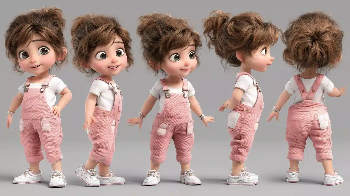 3D Pixar Character Sheet Midjourney提示词
