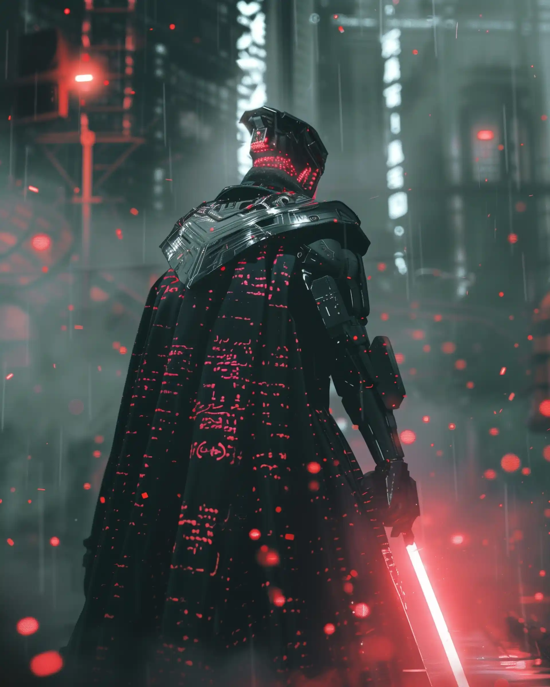Futuristic Conqueror in City Midjourney提示词