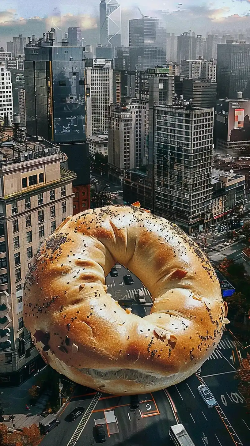 City Bagel in Daxing Sh Style Midjourney提示词
