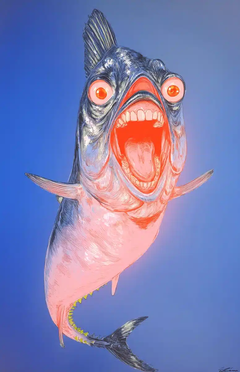 Tuna in Chaotic Style Midjourney提示词