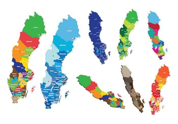 瑞典地图矢量
