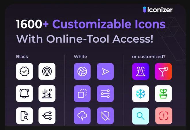 Online Customizable Icon Set v.1.0 Line Style