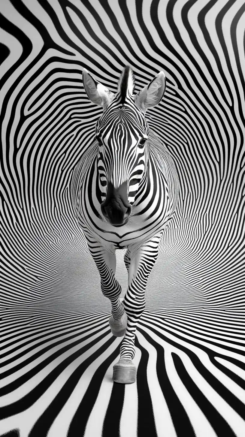 Zebra in Optical Lines Midjourney提示词