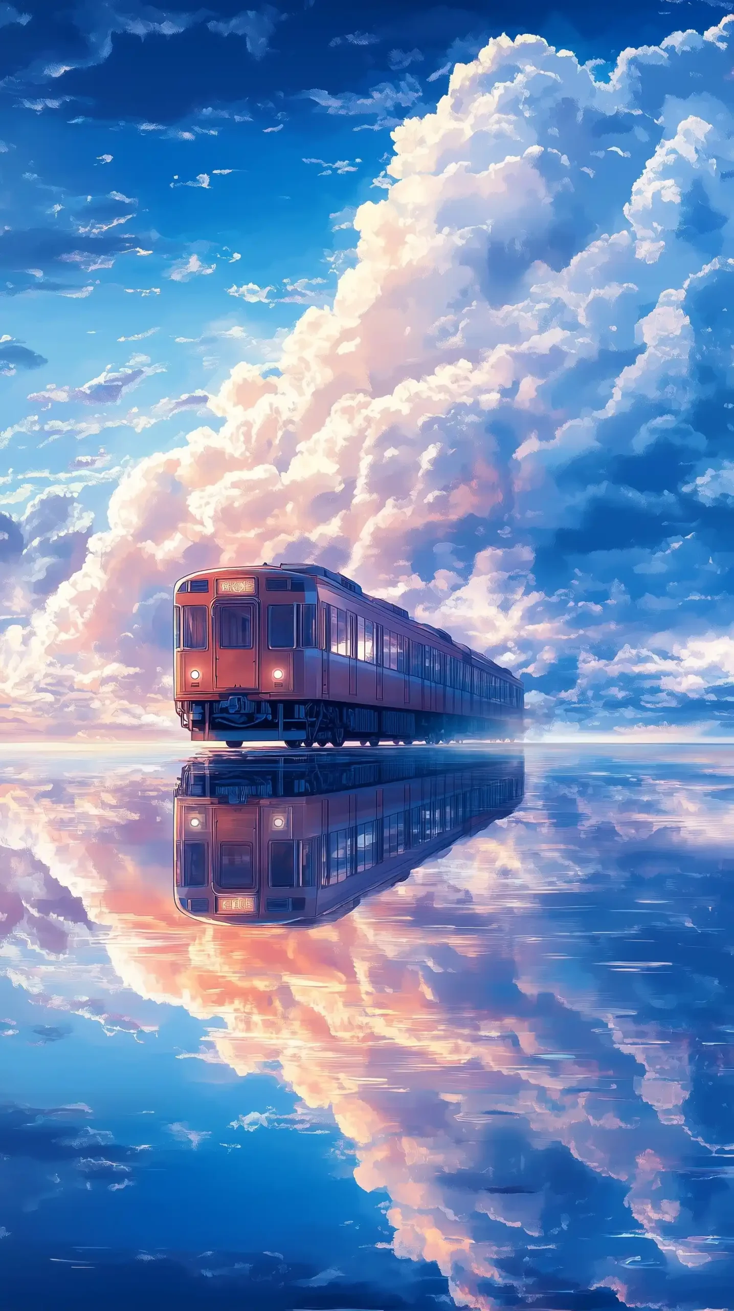 Anime Train in Sky Midjourney提示词