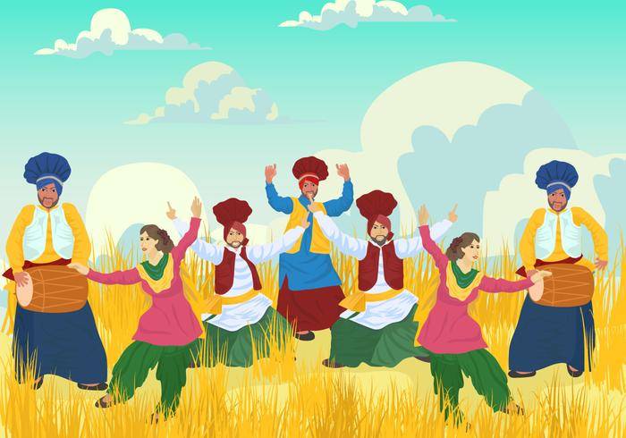 Bhangra舞者矢量