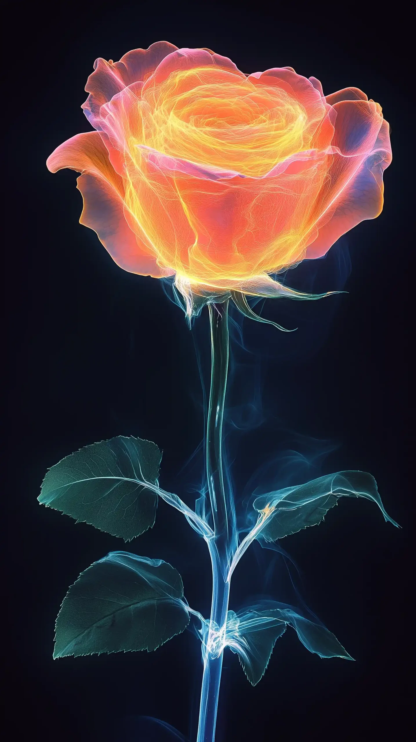 Kirlian Rose with Laser Art Midjourney提示词