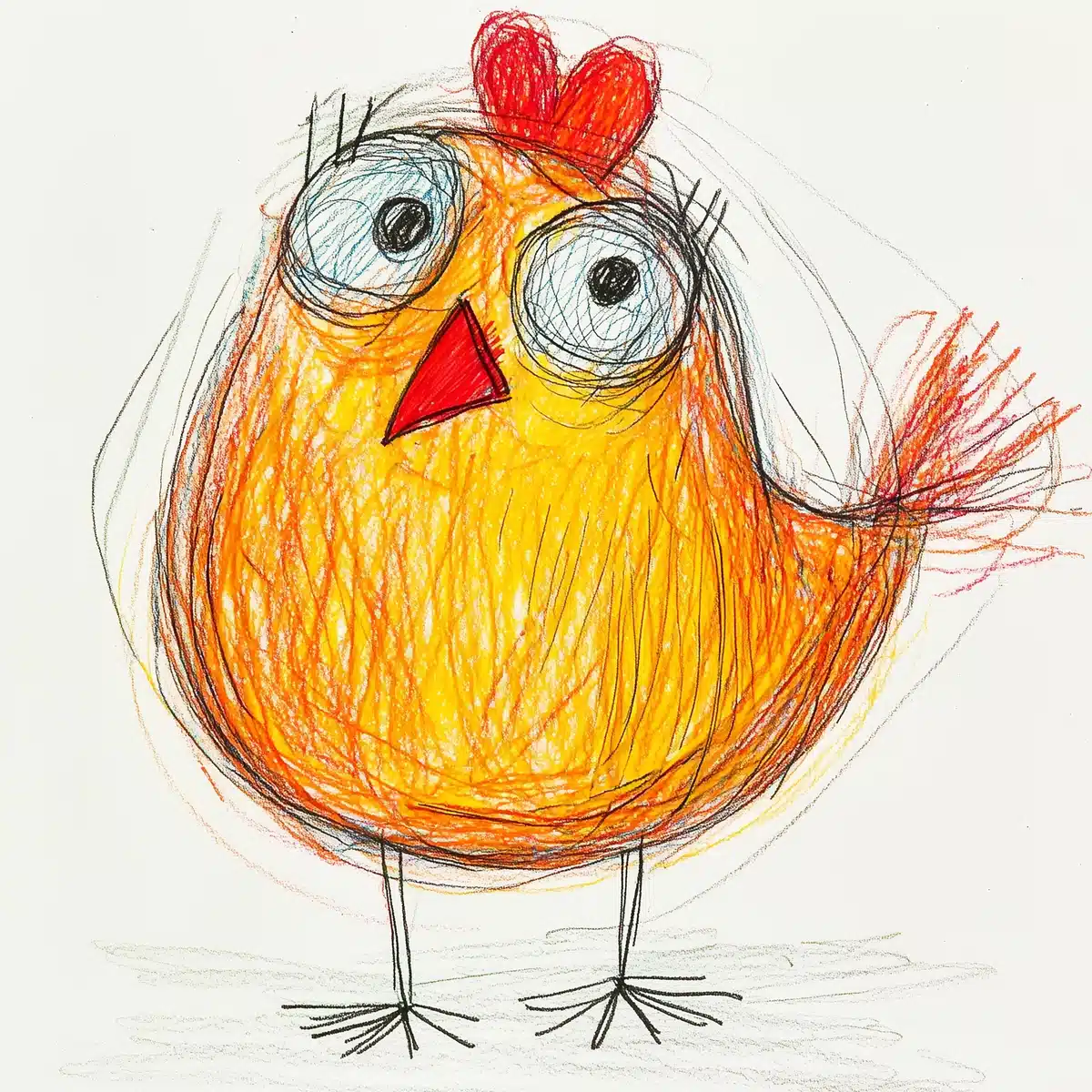 Minimalistic Chicken Scribble Midjourney提示词