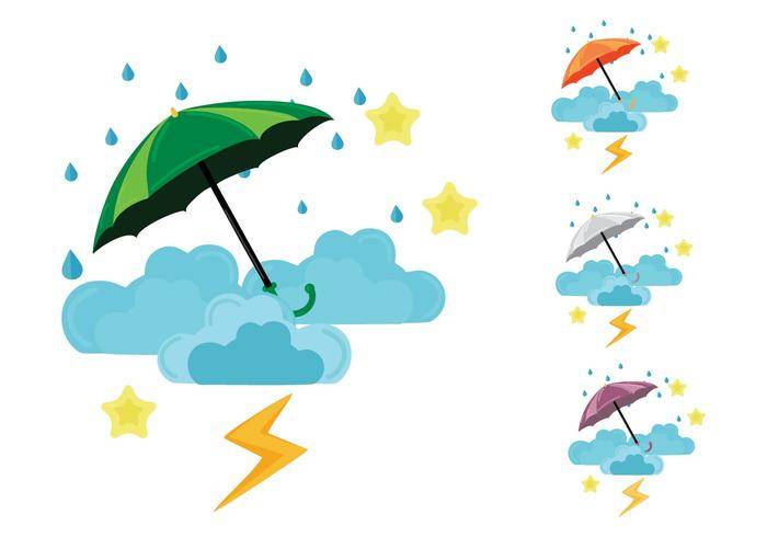 免费季风季节雨季矢量图
