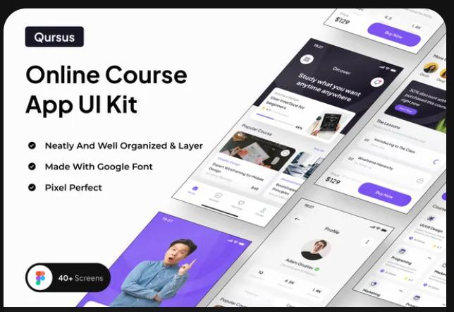 Qursus - Online Course App UI Kit