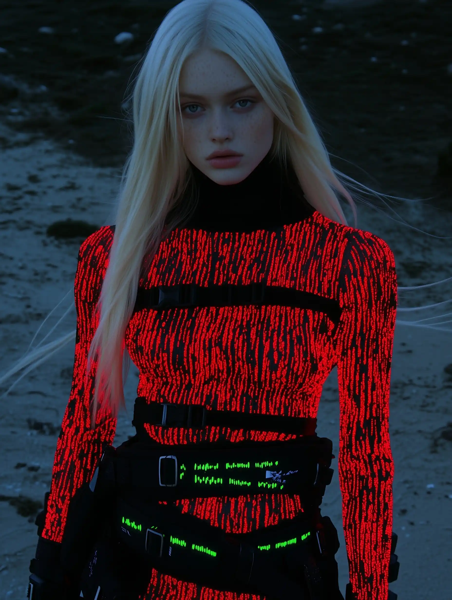 Cyberpunk Model in Fashion Midjourney提示词
