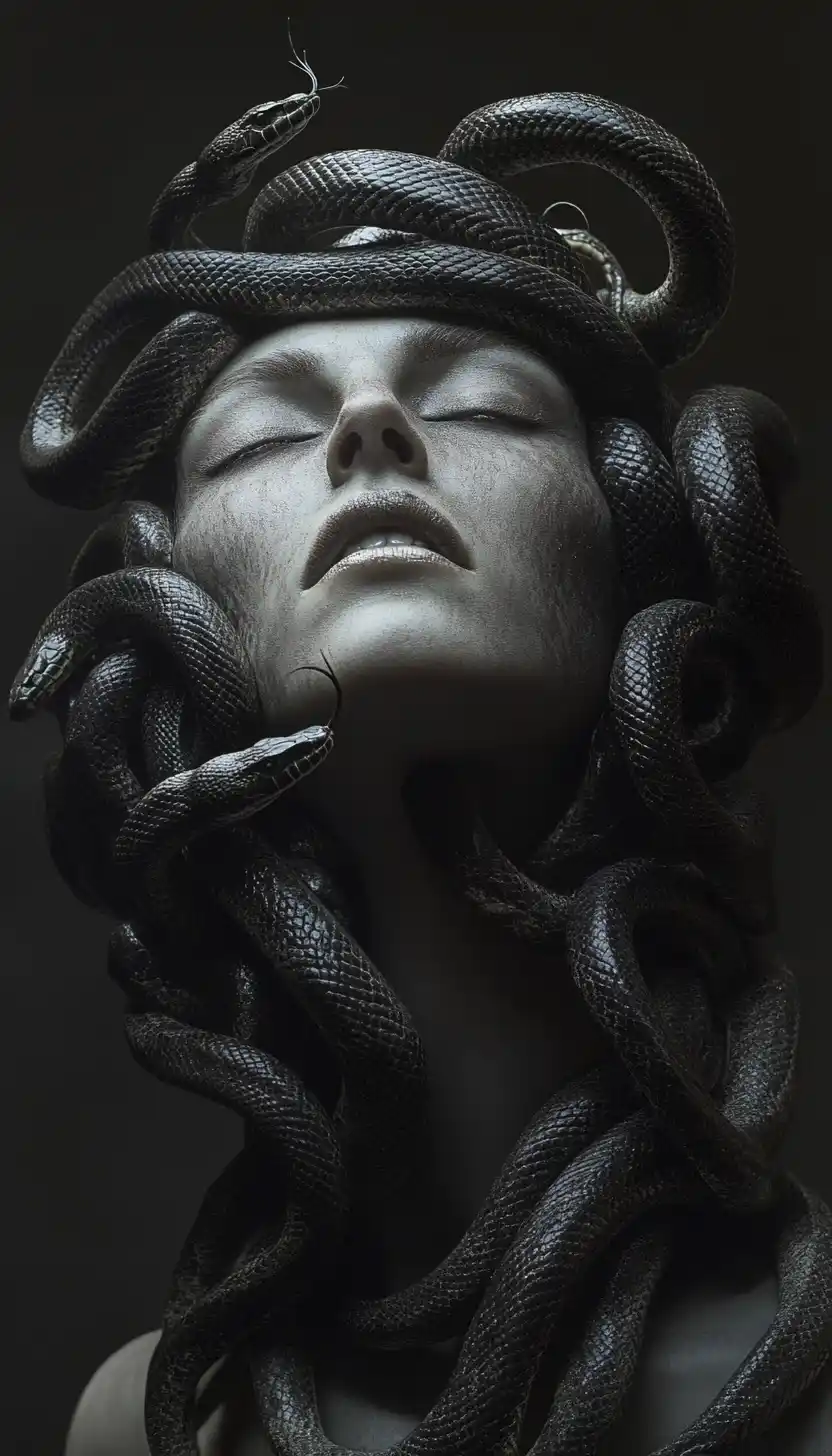 Surreal Medusa Portrait Midjourney提示词