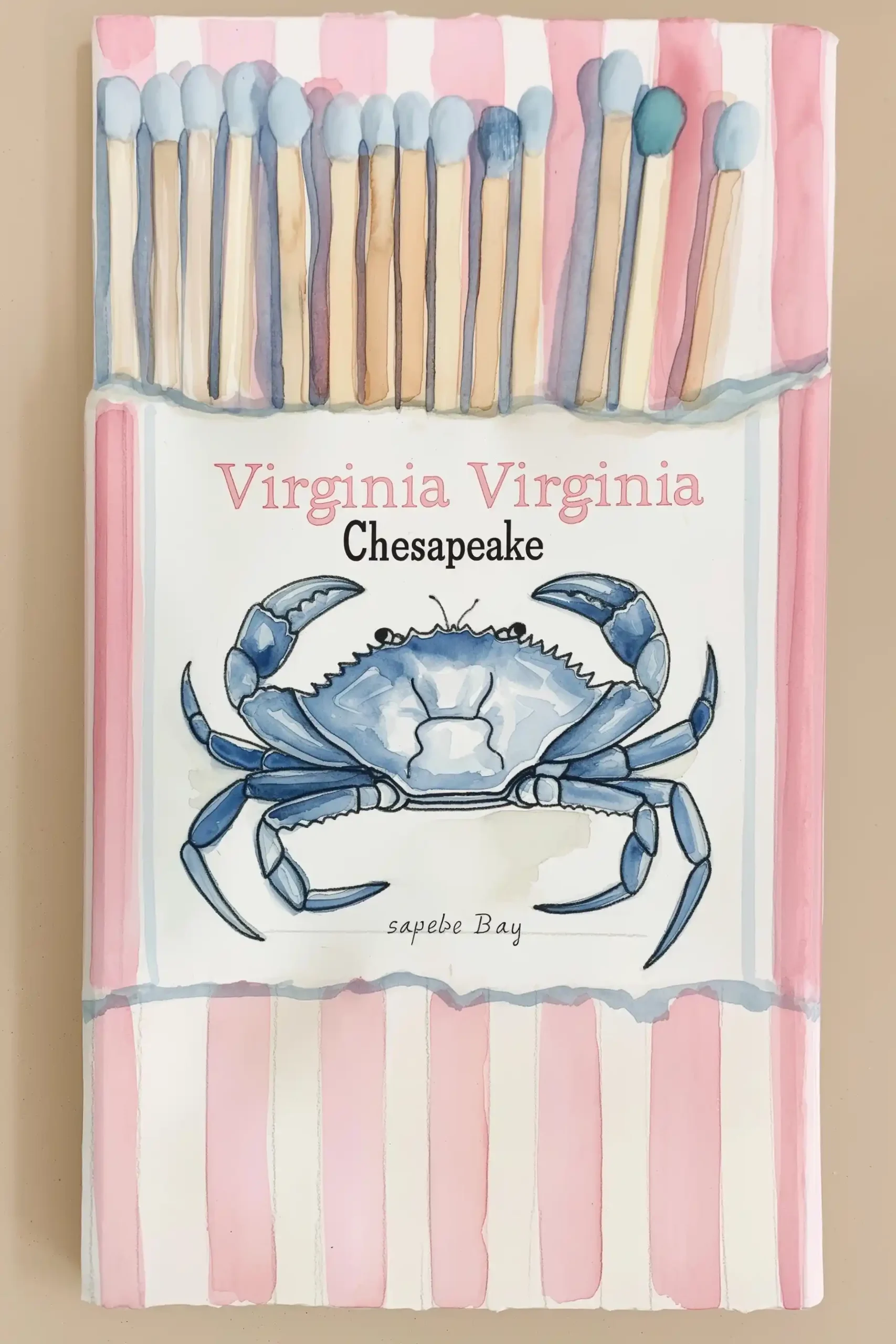 Watercolor Crab Matchbook Midjourney提示词