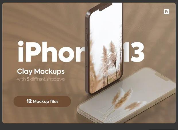 iPhone 13 Clay mockups