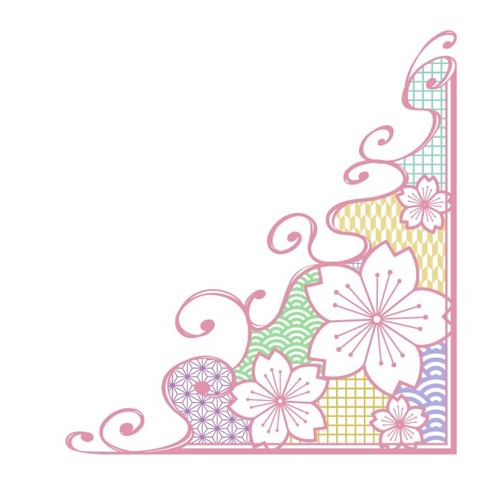 日本图案樱花框架_零件_五颜六色