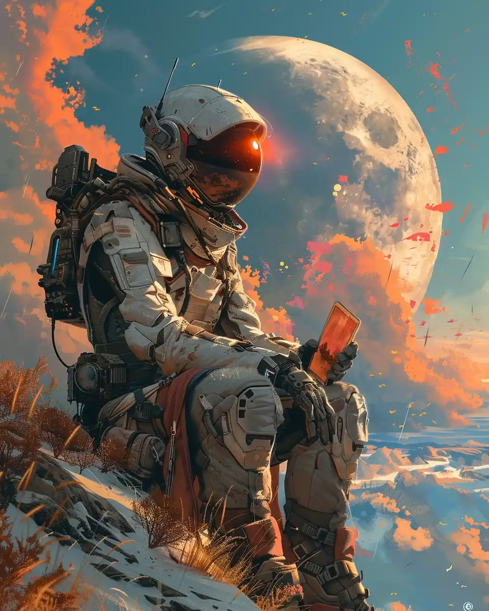 Muscular Alien on Mars Midjourney提示词