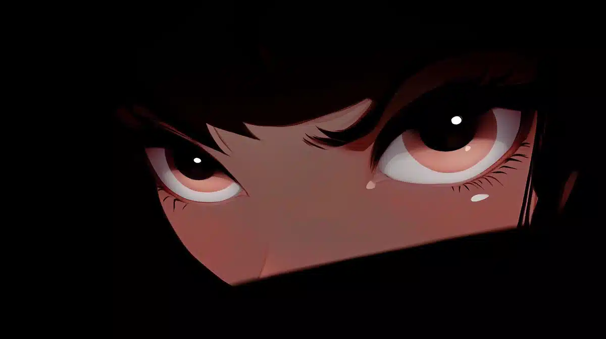 Illuminated Eyes in Darkness Midjourney提示词