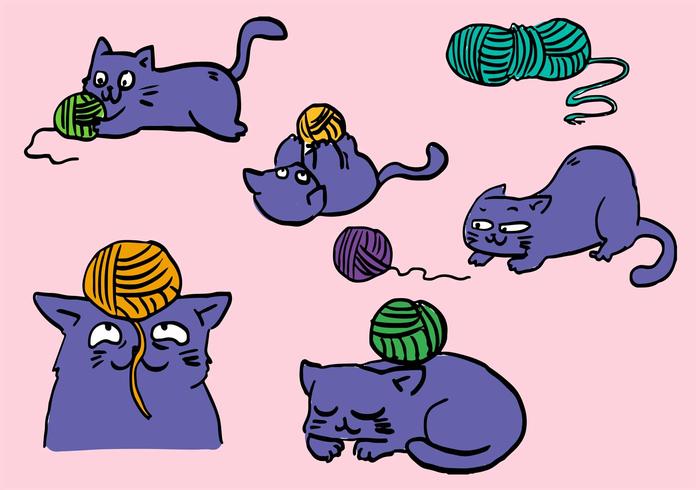 毛线集合的猫