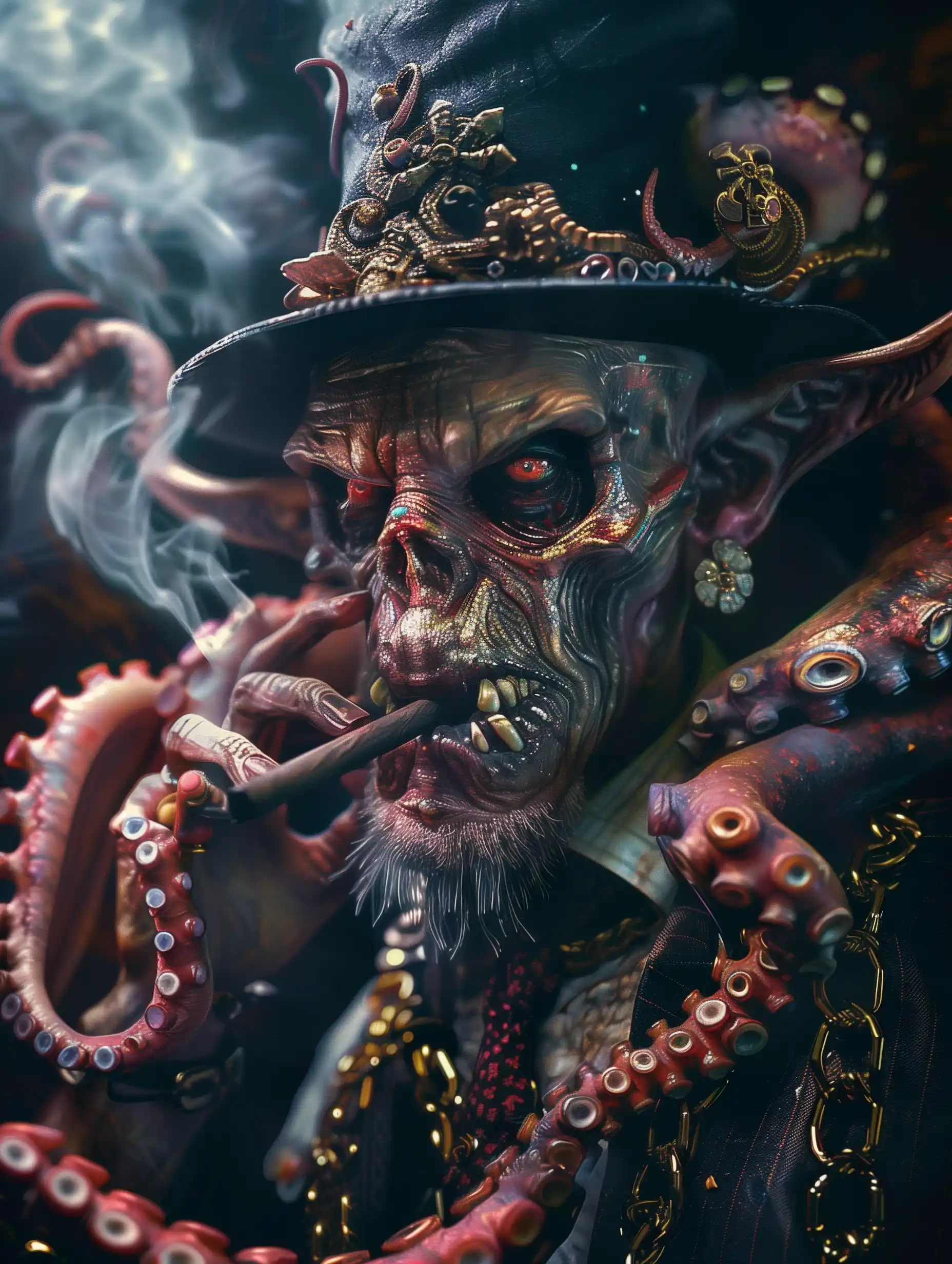 Realistic Voodoo Witch Midjourney 提示词生成效果
