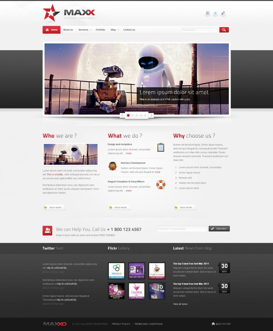 wordpress 主题模版  html+css 