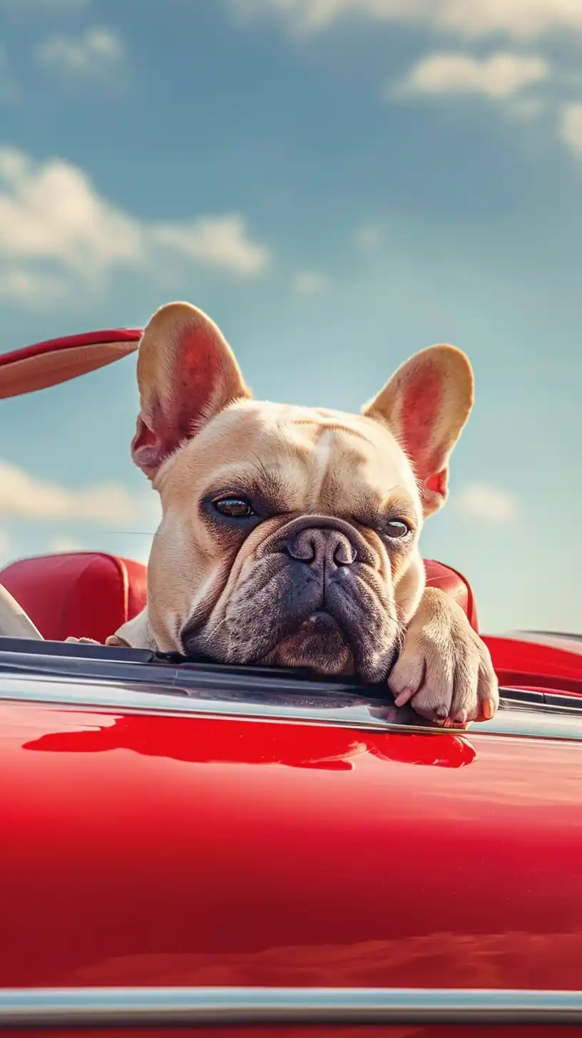 Realistic Bulldog Road Trip Midjourney提示词