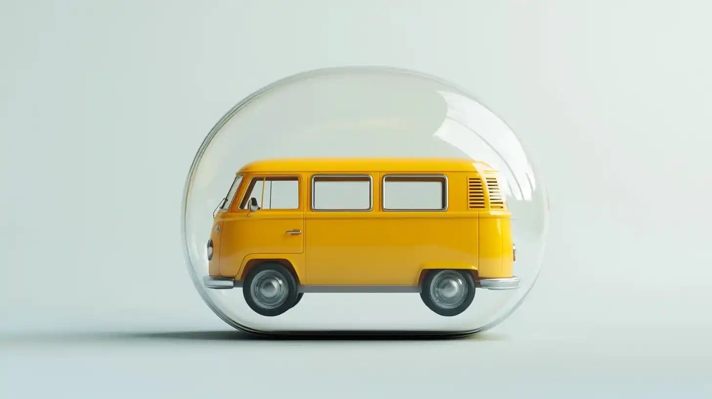 3D Mini Van in Airbag Midjourney提示词