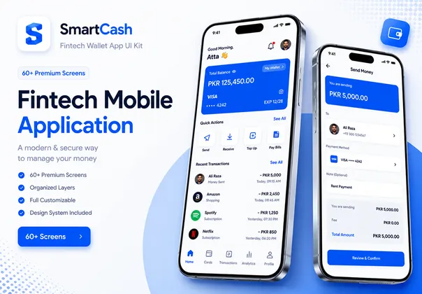 移动银行金融科技UI套件（Figma，SmartCash），SmartCash – Mobile Banking & Fintech UI Kit
