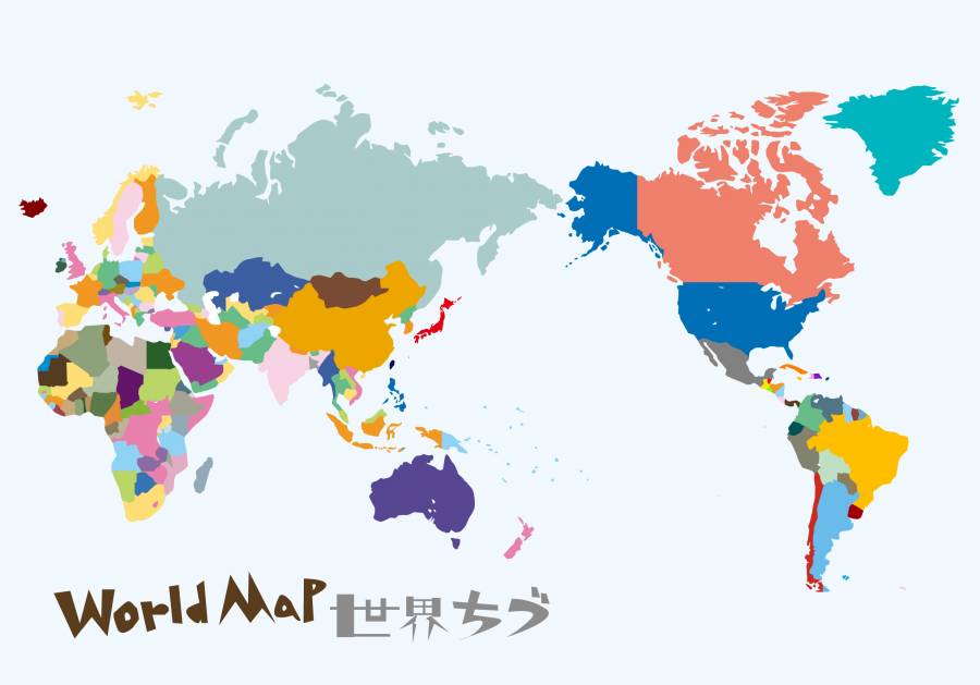 世界地图插图