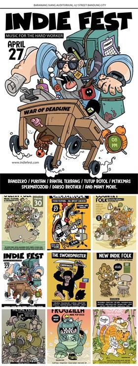 9款卡通动物漫画海报PSD格式202384
