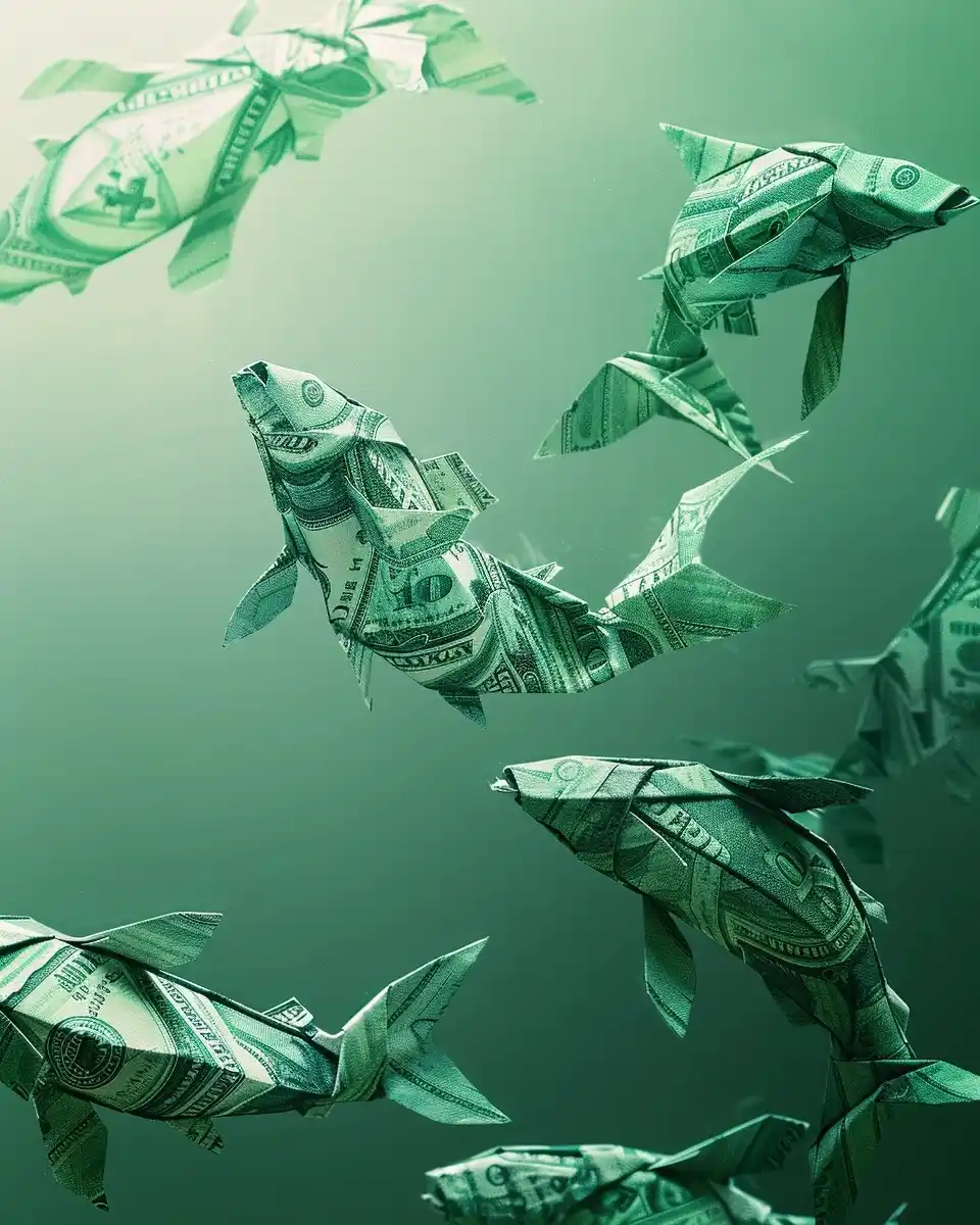 Surreal Fish Money Art Midjourney提示词