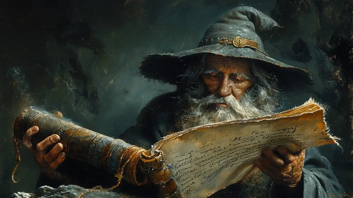 Wizard Scroll YouTube Cover Midjourney提示词