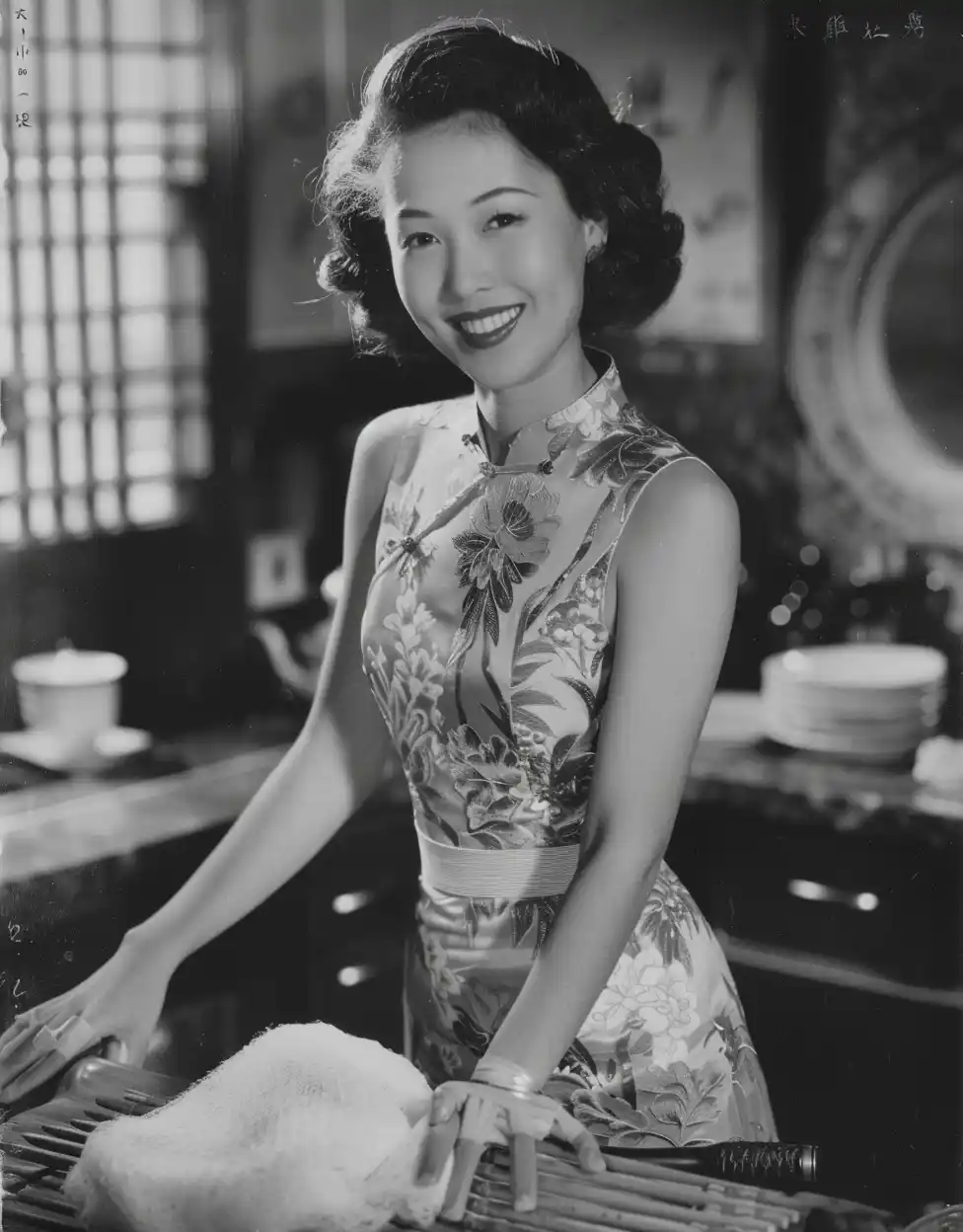 Chinese Woman in Dress Midjourney提示词