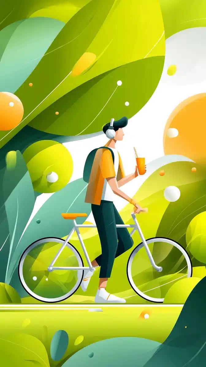 Sporty Boy on Bicycle Midjourney提示词