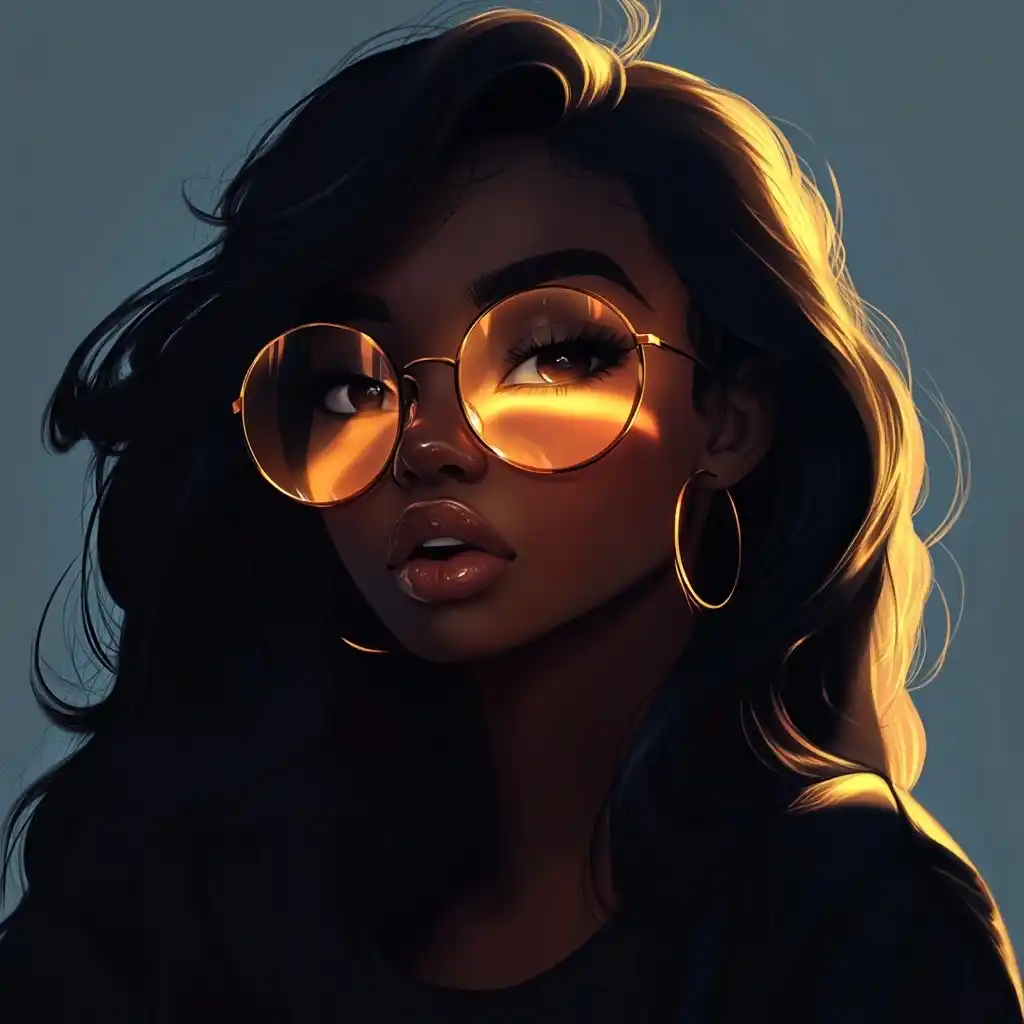 Anime Girl with Glasses Midjourney提示词