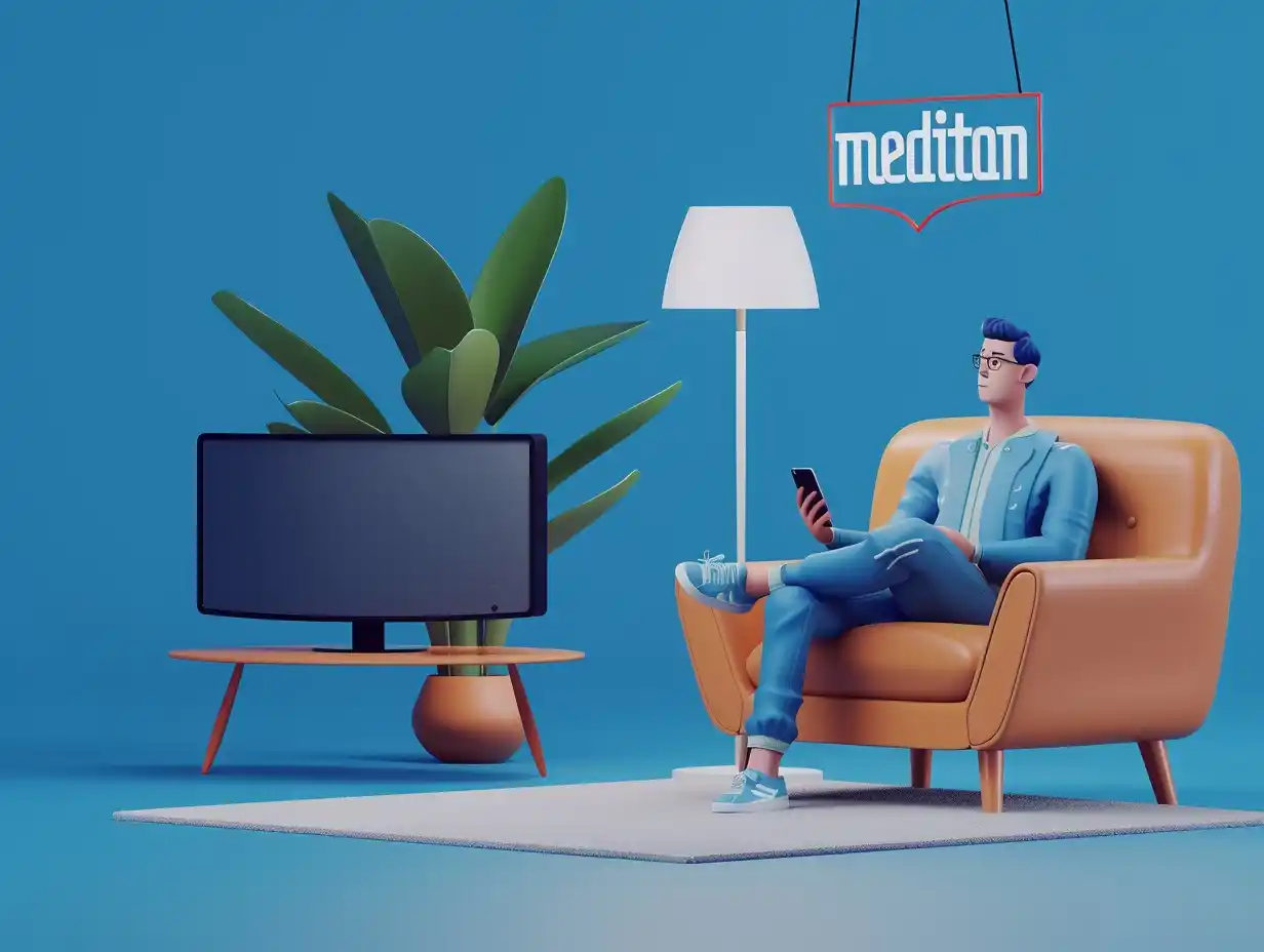 Cartoon Meditation Scene Midjourney提示词