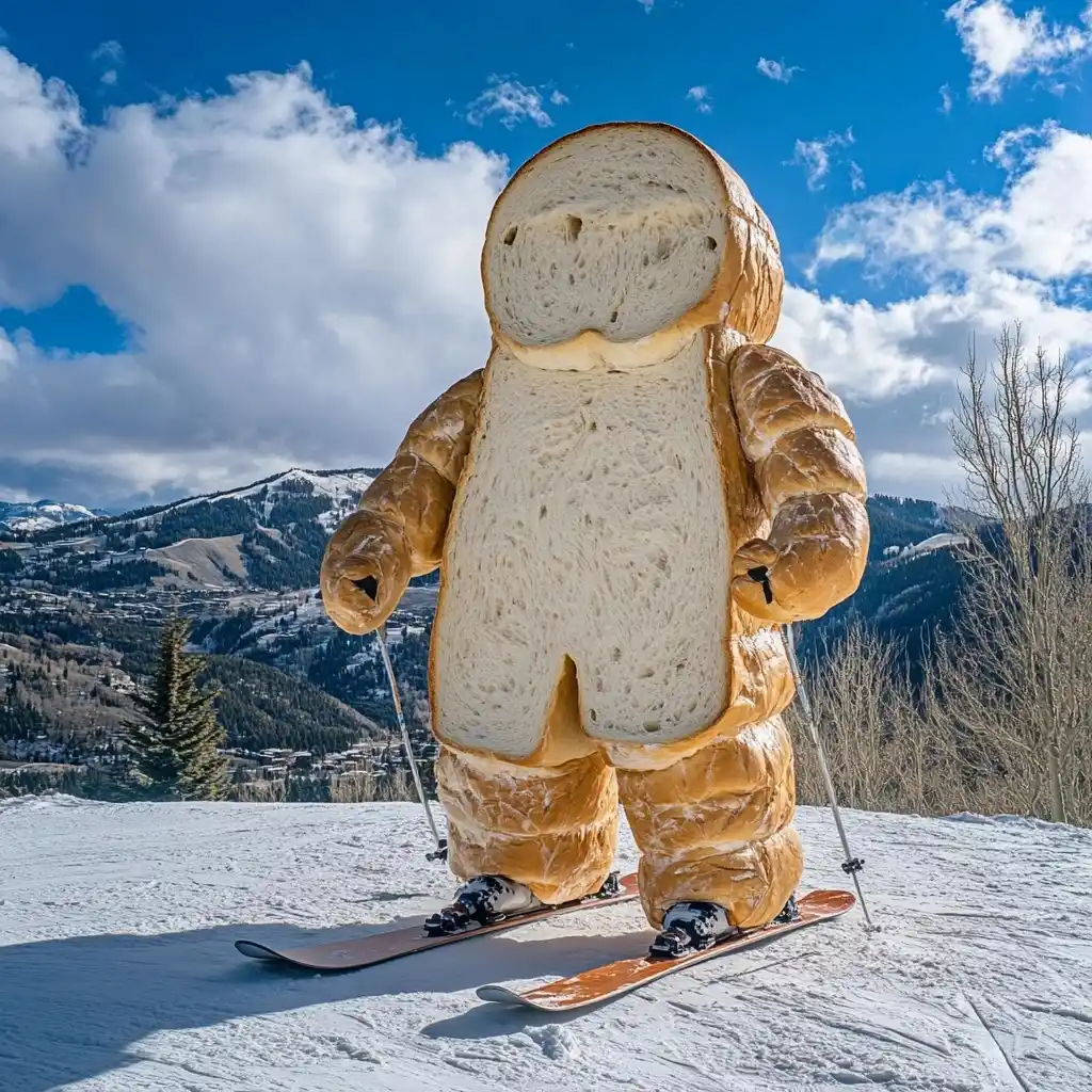 Bread Skier in Aspen Midjourney提示词