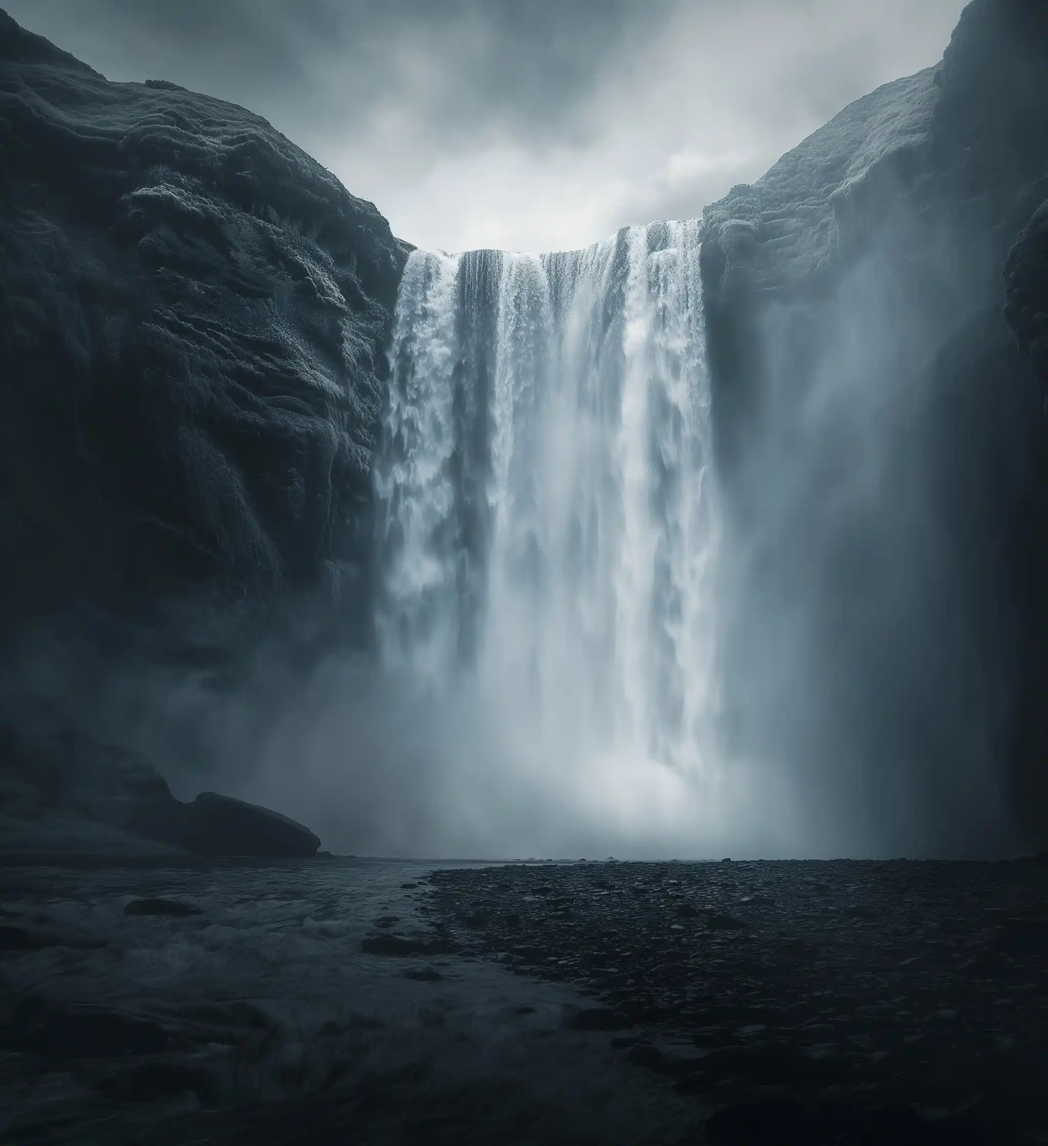 Eerie Skogafoss Perspective Midjourney提示词