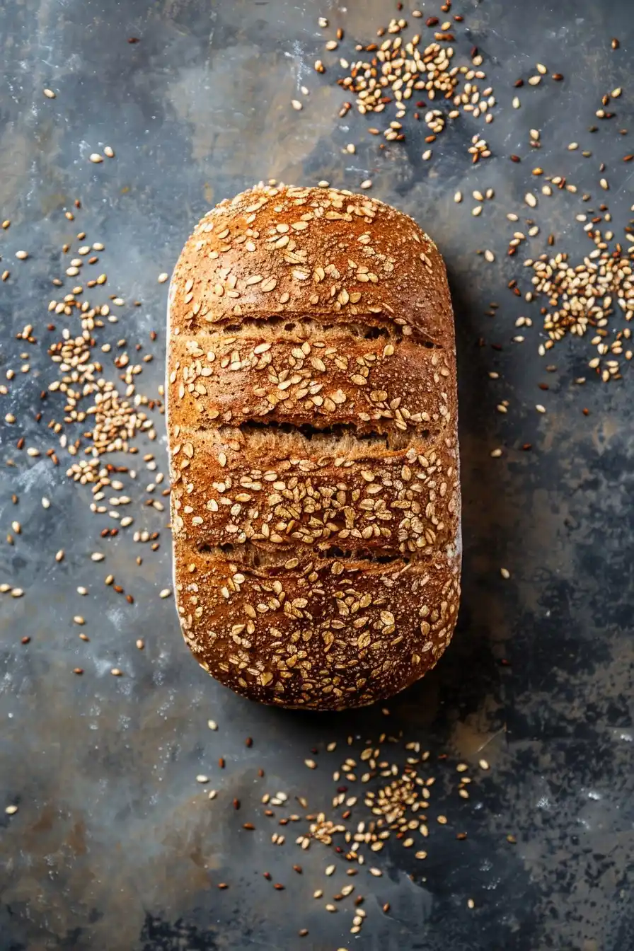 Wholemeal Bread Top View Midjourney提示词