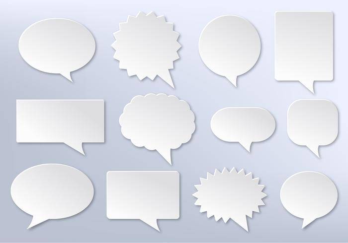免费矢量Imessage，白色通信泡沫